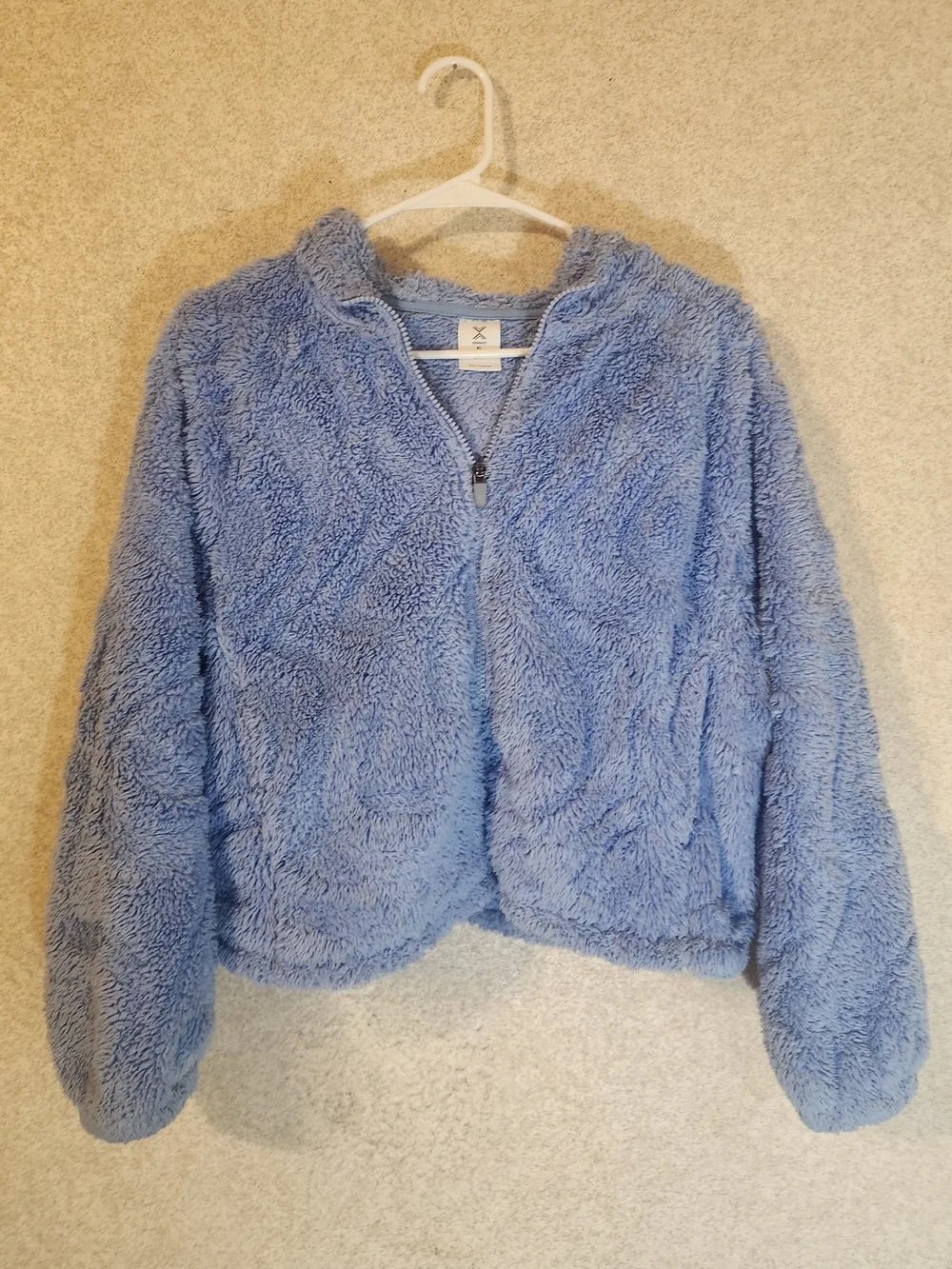 Xersion Light Blue Plush Zip-Up Kids Jacket